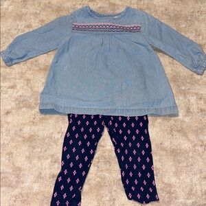 Carters Blue Tunic with Patterned Leggings